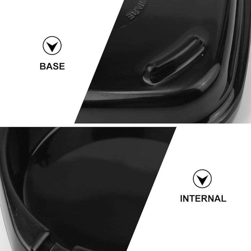 مُطفأة سجائر سوداء مربعة من الخزف للاستخدام الداخلي والخارجي في المنزل والفسحة - Image 4